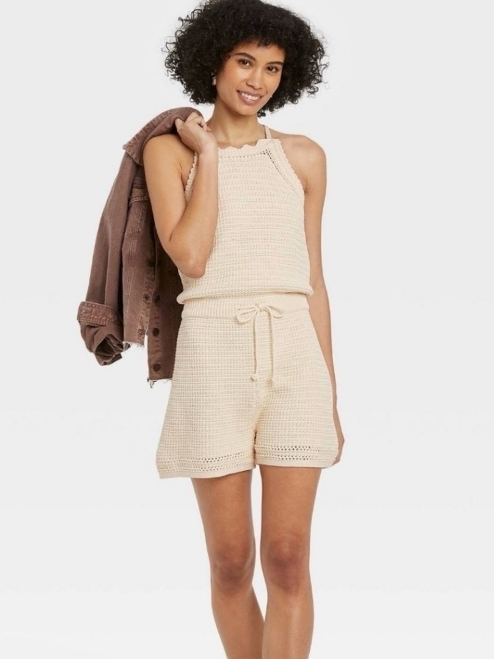 Crochet Cotton Knit Romper/Jumper Size Medium